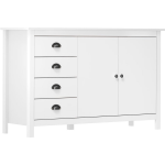 Vidaxl Dressoir Hill Range 130x40x80 Cm Massief Grenenhout - Blanco