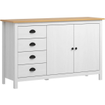 Vidaxl Dressoir Hill Range 130x40x80 Cm Massief Grenenhout - Blanco