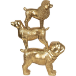 Clayre & Eef Decoratie Honden 29*10*41 Cmkleurig Polyresin Dieren 6pr2855 - Goud