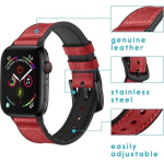 Imoshion Echt Lederen Smartwatch Bandje Voor De Apple Watch Series 1 T/m 6 / Se - 38/40 Mm - - Rood