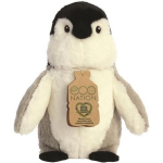 Aurora Knuffel Eco Nation Pinguïn 24 Cm Pluche/grijs - Zwart