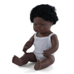 Miniland Babypop Jongetje Met Vanillegeur 38 Cm Zwart Haar - Bruin