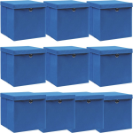 Vidaxl Opbergboxen Met Deksel 10 St 32x32x32 Cm Stof - Azul