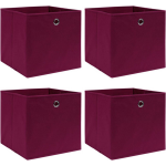 Vidaxl Opbergboxen 4 St 32x32x32 Cm Stof Donker - Rood