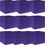Vidaxl Opbergboxen 10 St 32x32x32 Cm Stof - Púrpura