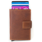 Figuretta Leren Cardprotector Rfid Compact Creditcardhouder Cognac - Bruin