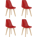 Vidaxl Eetkamerstoelen 4 St Kunststof - Rood