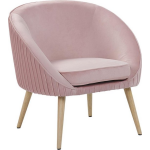 Beliani Tromso Fauteuil Fluweel 54 X 73 Cm - Rosa