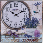 Decopatent Canvas Schilderij Wandklok Lavendel Flowers & Garden 38 Cm Met Klok -