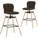 Vidaxl Barstoelen Draaibaar 2 St Stof - Bruin