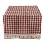 Clayre & Eef Tafelloper 50*140 Cm Meerkleurig 100% Katoen - Rood