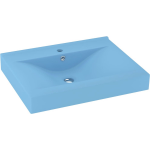 Vidaxl Wastafel Met Kraangat 60x46 Cm Keramiek Mat Licht - Blauw