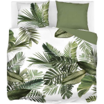 Snoozing Palm Leaves Flanel Dekbedovertrek - Lits-jumeaux (260x200/220 Cm + 2 Slopen) - Flanel - - Groen