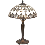 Clayre & Eef Tafellamp Tiffany Ø 31*46 Cm E27/max 1*60w Meerkleurig Glas In Lood Art Deco Lumilamp 5ll-5998