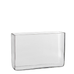 Mica Decorations Hoge Rechthoekige Vaas Transparant Glas 30 X 10 X 20 Cm - Accubak - Glazen Vazen - Woonaccessoires