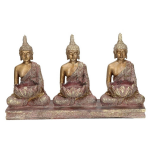 3xen Boeddha Beeldjes Met Waxine/theelicht Houder 17 Cm - Woondecoratie - Kaarsenhouder - Goud