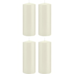 Trend Candles 4x Ivoorte Cilinderkaarsen/stompkaarsen 8 X 20 Cm 119 Branduren - Geurloze Kaarsen - Woondecoraties - Wit