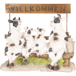 Clayre & Eef Decoratie Zittende Koeien 40*17*33 Cm Meerkleurig Kunststof Koeien Wilkommen 6pr2620