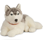 Living Nature Husky Knuffel Groot, Met, - Grijs