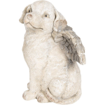 Clayre & Eef Decoratie Hond Met Vleugels 24*24*33 Cm Kunststof Hond 6te0252 - Grijs