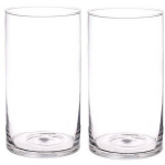 Bellatio Decorations 2x Rechte Cilinder Vazen Glas 30 Cm - Glazen Bloemenvazen