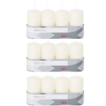 Trend Candles 12x Ivoorte Cilinderkaarsen/stompkaarsen 5 X 10 Cm 18 Branduren - Geurloze Kaarsen - Woondecoraties - Wit