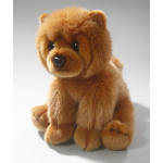 Living Nature Pluchee Chowchow Hond Knuffel 25 Cm - Honden Huisdieren Knuffels - Speelgoed Voor Kinderen - Bruin