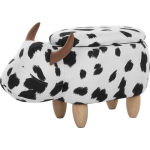 Beliani Cow Hocker Polyester 32 X 60 Cm - Zwart