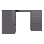 Vidaxl Hoekbureau 145x100x76 Cm Spaanplaat Hoogglans - Gris