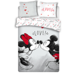 Disney Minnie Mouse Dekbedovertrek Love - Lits Jumeaux - 240 X 220 Cm - - Wit