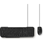 Nedis bedraad multimedia USB toetsenbord met muis set / - 1,5 meter - Zwart