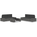 Vidaxl 5-delige Loungeset Poly Rattan - Grijs