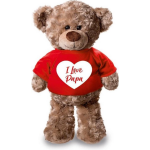 Bellatio Decorations Pluche Teddybeer/ Knuffelbeer Met I Love Papa Hartje T-shirt - 24 Cm - Cadeaubeer - Vaderdag / Verjaardag - Wit