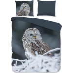 Good Morning Bennie Dekbedovertrek - 2-persoons (200x200/220 Cm + 2 Slopen) - Katoen - - Grijs