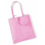 10x Katoenen Schoudertasjes Licht 42 X 38 Cm - 10 Liter - Shopper/boodschappen Tas - Tote Bag - Draagtas - Roze