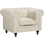 Beliani Chesterfield Fauteuil Polyester 75 X 110 Cm - Beige