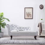 Vidaxl Chaise Longue Kunstleer Zilverkleurig - Plata