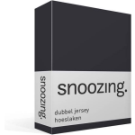 Snoozing - Dubbel Jersey - Hoeslaken - Lits-jumeaux - 190x200/220 Cm - Antraciet - Grijs