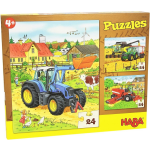 HABA Legpuzzel Tractor & Co 3-in-1 Jongens Karton 3 X 24 Stukjes