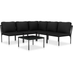 Vidaxl 6-delige Loungeset Met Kussens Pvc - Zwart