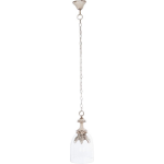 Clayre & Eef Hanglamp Compleet ø 21x43 Cm E27 Max. W -, Transparant - Ijzer - Wit