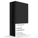 Romanette Topper Hoeslaken Katoen -160 X 200 Cm - Zwart