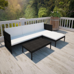 Vidaxl Loungeset Poly Rattan 9-delig - Zwart