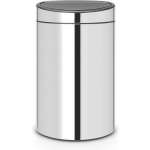 Brabantia Touch Bin Afvalemmer 40 Liter Met Kunststof Binnenemmer - Brilliant Steel - Silver