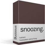 Snoozing - Katoen - Extra Hoog - Hoeslaken - 160x200 - - Bruin