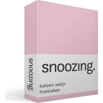 Snoozing - Katoen-satijn - Hoeslaken - 120x220 - - Roze