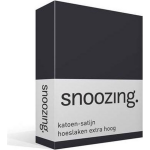 Snoozing - Katoen-satijn - Hoeslaken - Extra Hoog - 80x200 - Antraciet - Grijs