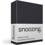 Snoozing - Katoen-satijn - Hoeslaken - Extra Hoog - 120x200 - Antraciet - Grijs