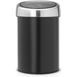 Brabantia Touch Bin Wandafvalemmer 3 Liter Met Kunststof Binnenemmer - Matt Black / Matt Steel - Zwart