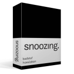 Snoozing Badstof Hoeslaken - 80% Katoen - 20% Polyester - Lits-jumeaux (160x210/220 Of 180x200 Cm) - - Zwart